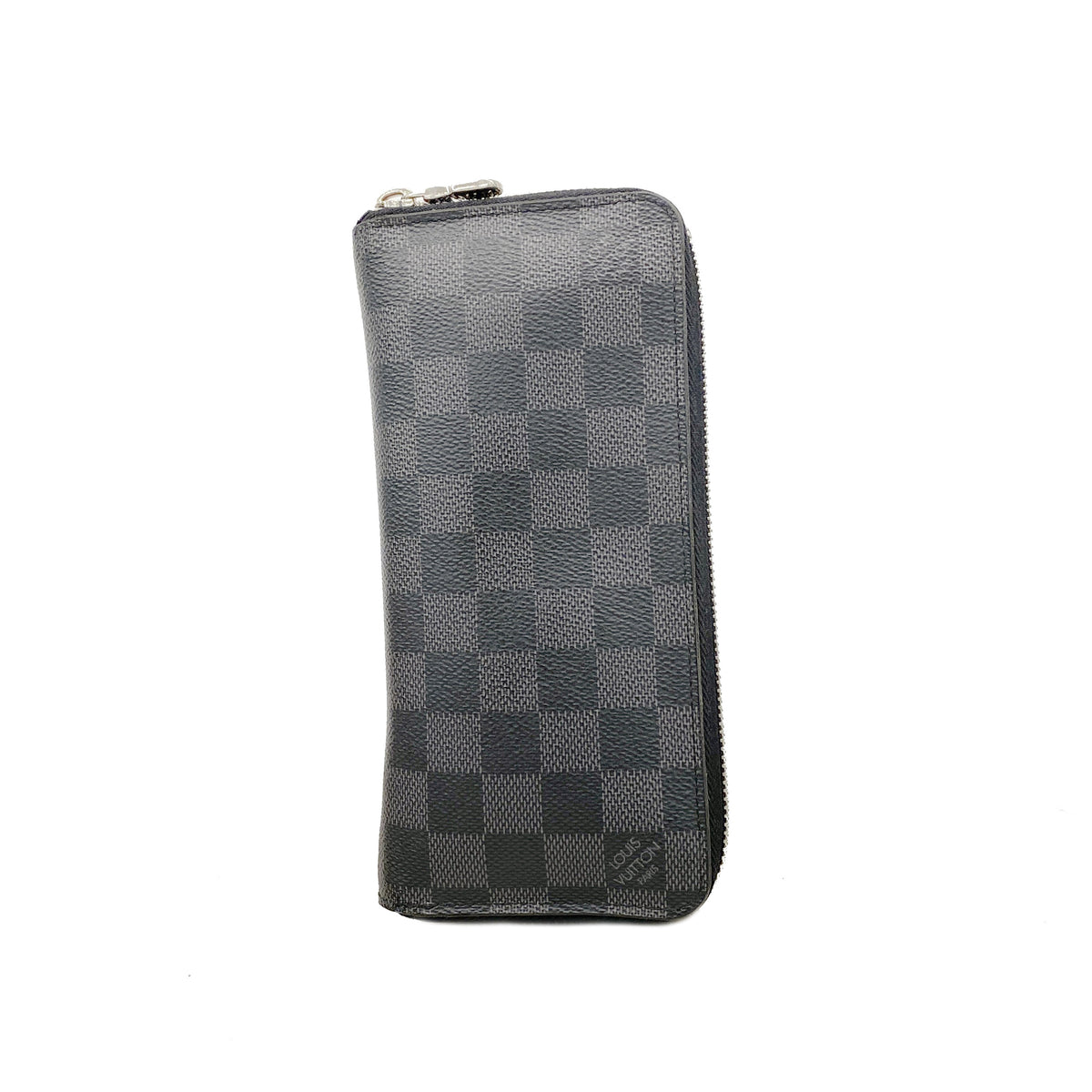 【6ic3544】ルイヴィトン 長財布 ダミエ・グラフィット ジッピーウォレットヴェルティカル M63095 グレー ブラック【中古】メンズ
