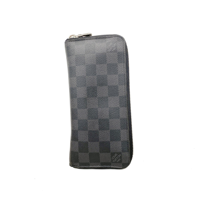 【6ic3544】ルイヴィトン 長財布 ダミエ・グラフィット ジッピーウォレットヴェルティカル M63095 グレー ブラック【中古】メンズ
