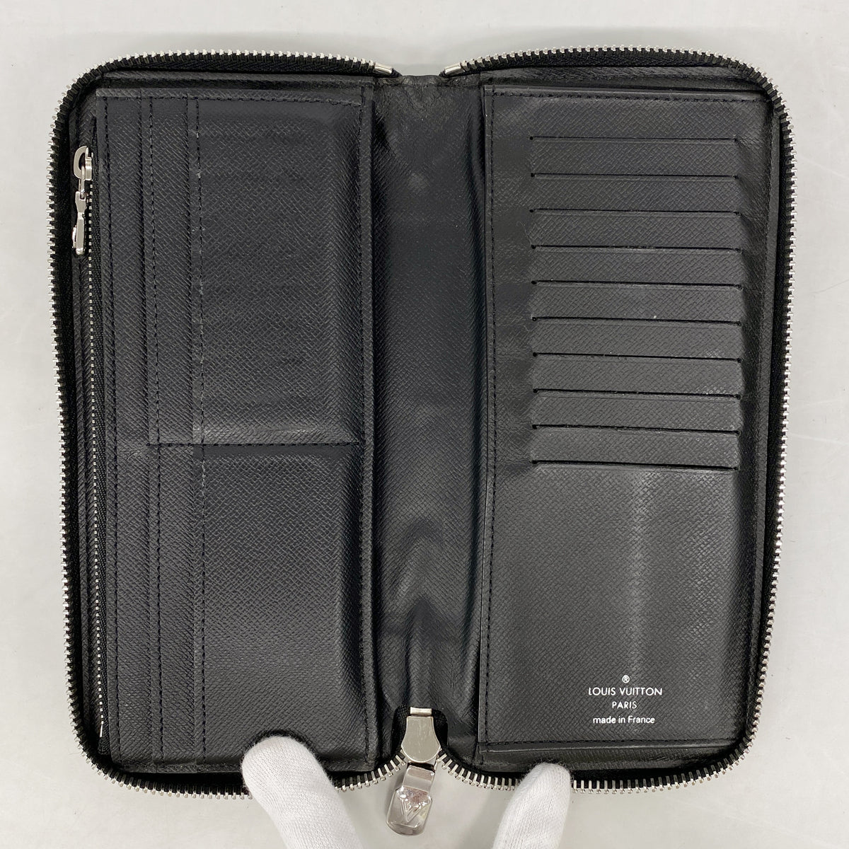 【6ic3544】ルイヴィトン 長財布 ダミエ・グラフィット ジッピーウォレットヴェルティカル M63095 グレー ブラック【中古】メンズ