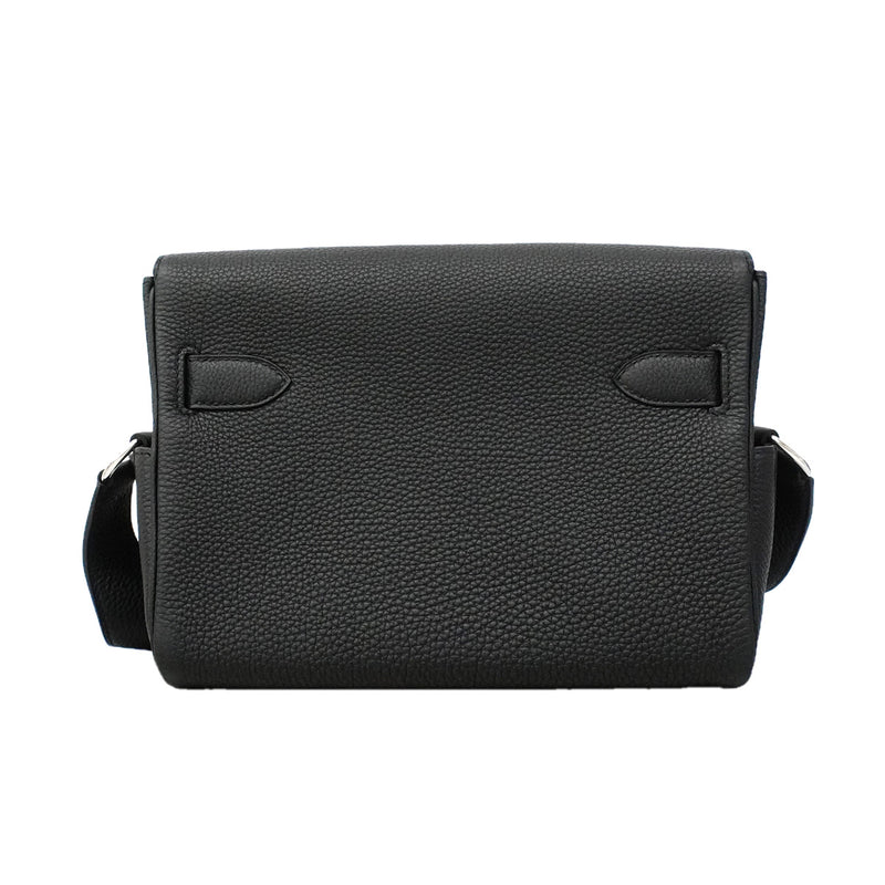 【6ic3560】エルメス ショルダーバッグ ケリーメッセンジャーPM トゴ ブラック シルバー金具 G刻印【中古】レディース