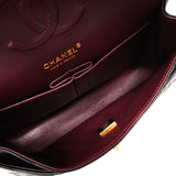 【6ic3562】シャネル ショルダーバッグ マトラッセ Wフラップ Wチェーン ラムスキン ブラック ゴールド金具【中古】レディース
