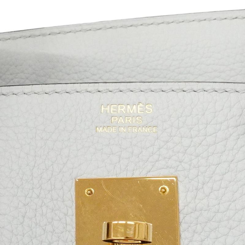 【6ic3564】エルメス ハンドバッグ バーキン30 トリヨンクレマンス ブルーペール ゴールド金具 Y刻印【中古】レディース