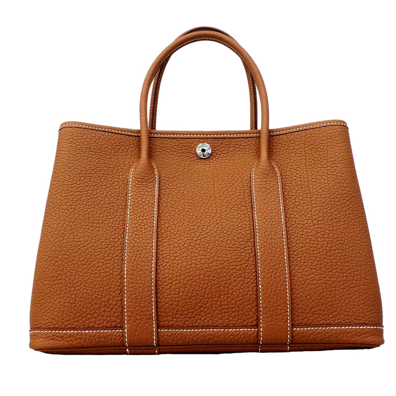 【6ic3579】エルメス トートバッグ ガーデンパーティTPM ネゴンダ ゴールド シルバー金具 G刻印【中古】レディース