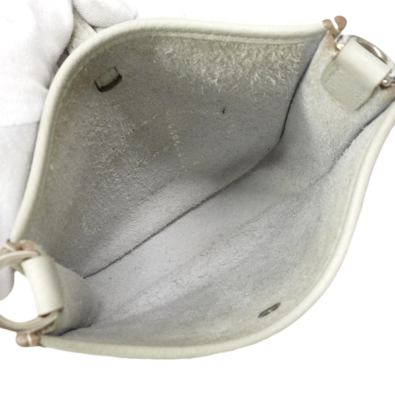 【6ic3593】エルメス ショルダーバッグ エヴリンTPM トリヨンクレマンス パールグレー シルバー金具 Y刻印【中古】レディース
