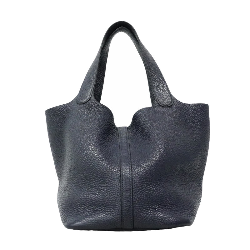 【6ic3595】エルメス ハンドバッグ ピコタンロックMM トリヨンクレマンス ブルーネイビー シルバー金具 X刻印【中古】レディース