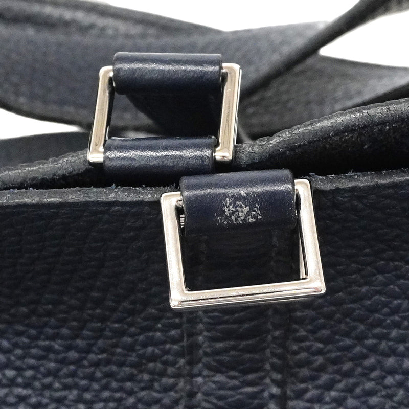 【6ic3595】エルメス ハンドバッグ ピコタンロックMM トリヨンクレマンス ブルーネイビー シルバー金具 X刻印【中古】レディース