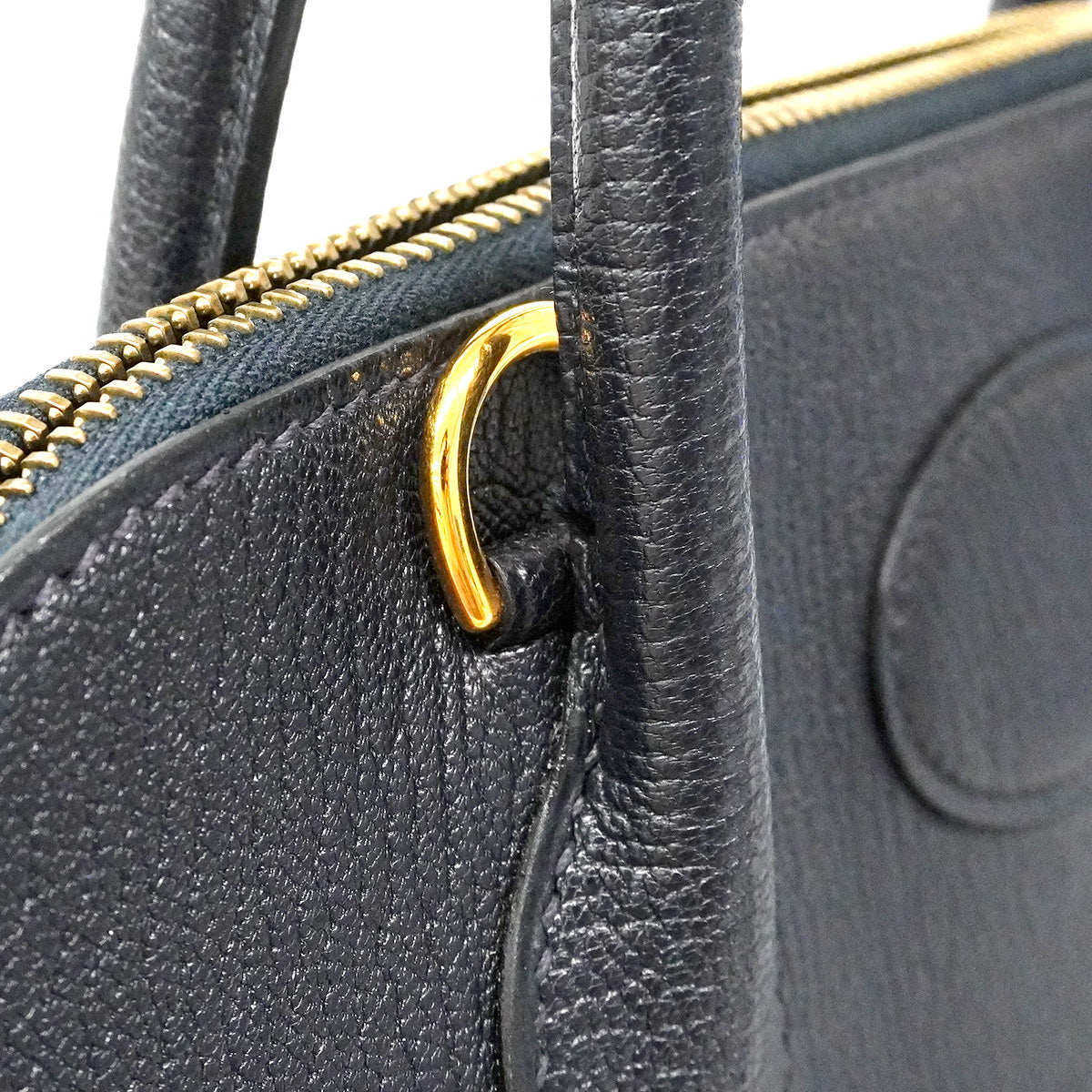 【6ic3596】エルメス ハンドバッグ ボリード31 コロマンデル ブルーインディゴ ゴールド金具 □D刻印【中古】レディース