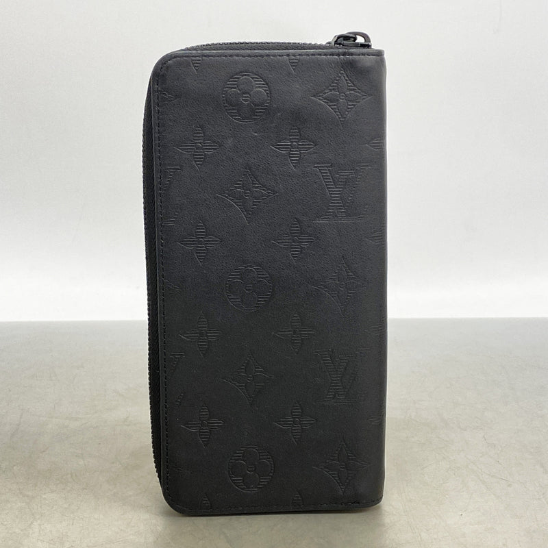 【6ic3619】ルイヴィトン 長財布 モノグラム・シャドウ ジッピーウォレットヴェルティカル M62902 ブラック【中古】メンズ