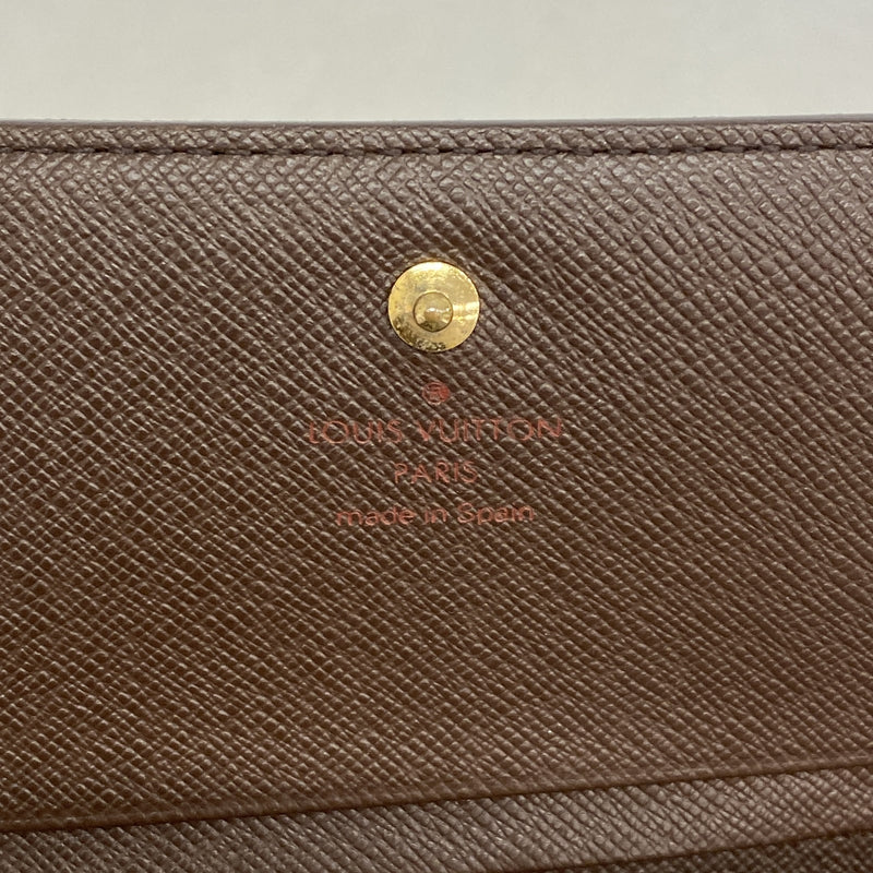 【6ic3620】ルイヴィトン 財布 ダミエ ポルトモネビエトレゾール N61730 エベヌ【中古】レディース