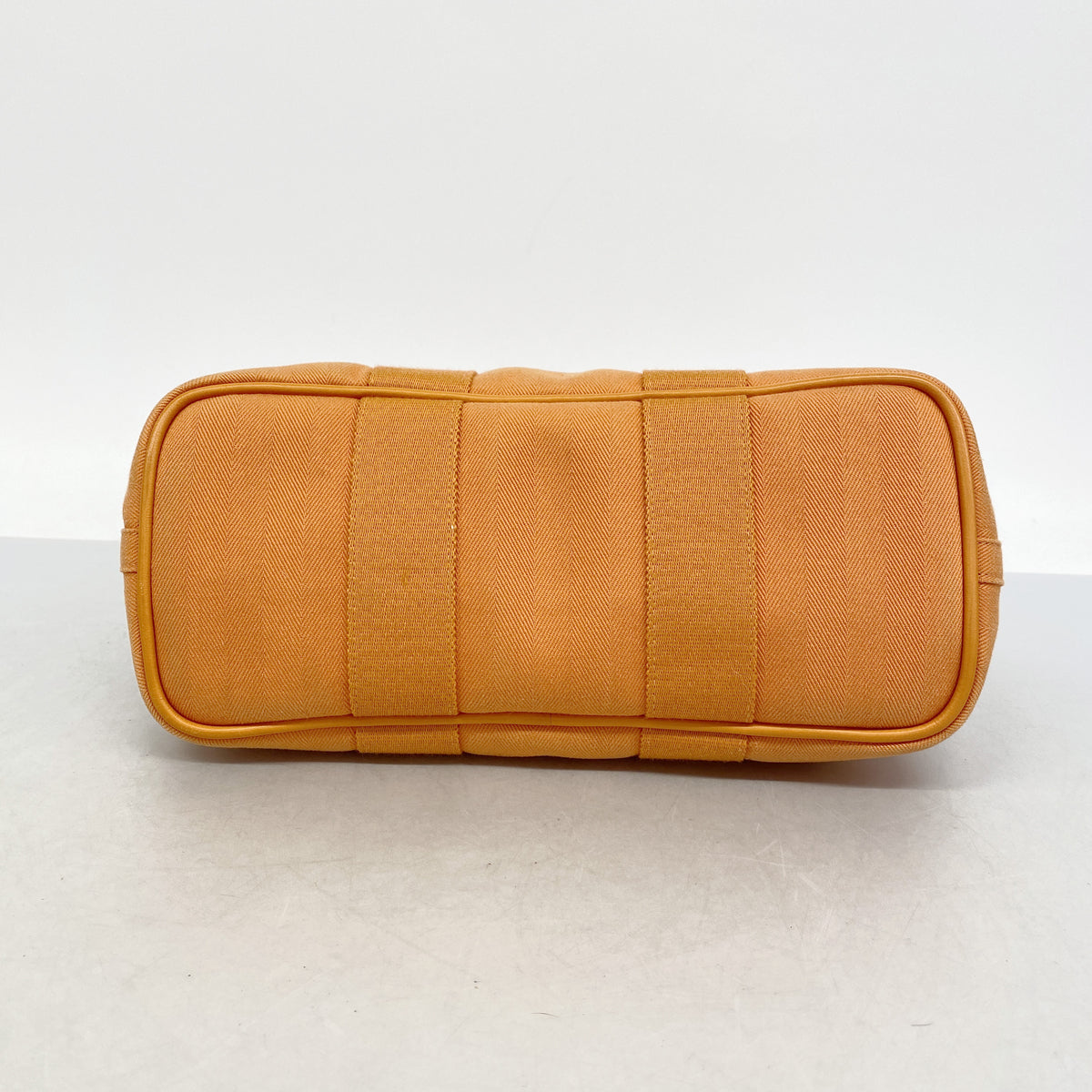 【6ic3657】エルメス トートバッグ ヴァルパライソPM トワルシェブロン オレンジ シルバー金具【中古】レディース