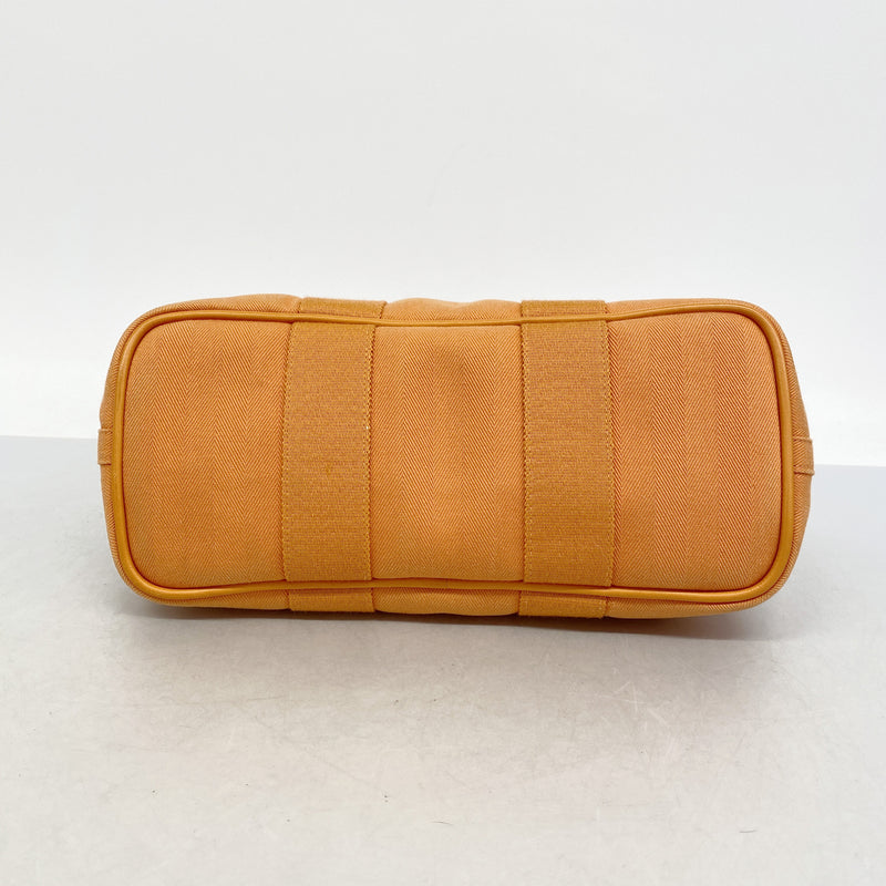 【6ic3657】エルメス トートバッグ ヴァルパライソPM トワルシェブロン オレンジ シルバー金具【中古】レディース