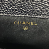 【6ic3659】シャネル ショルダーバッグ チェーンショルダー キャビアスキン ブラック ゴールド金具【中古】レディース