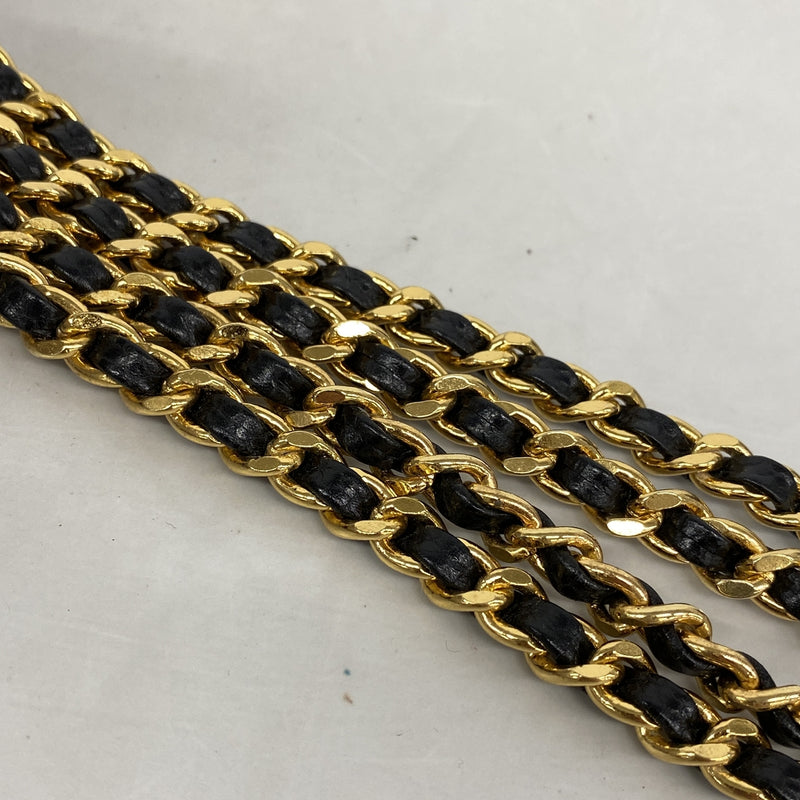【6ic3659】シャネル ショルダーバッグ チェーンショルダー キャビアスキン ブラック ゴールド金具【中古】レディース