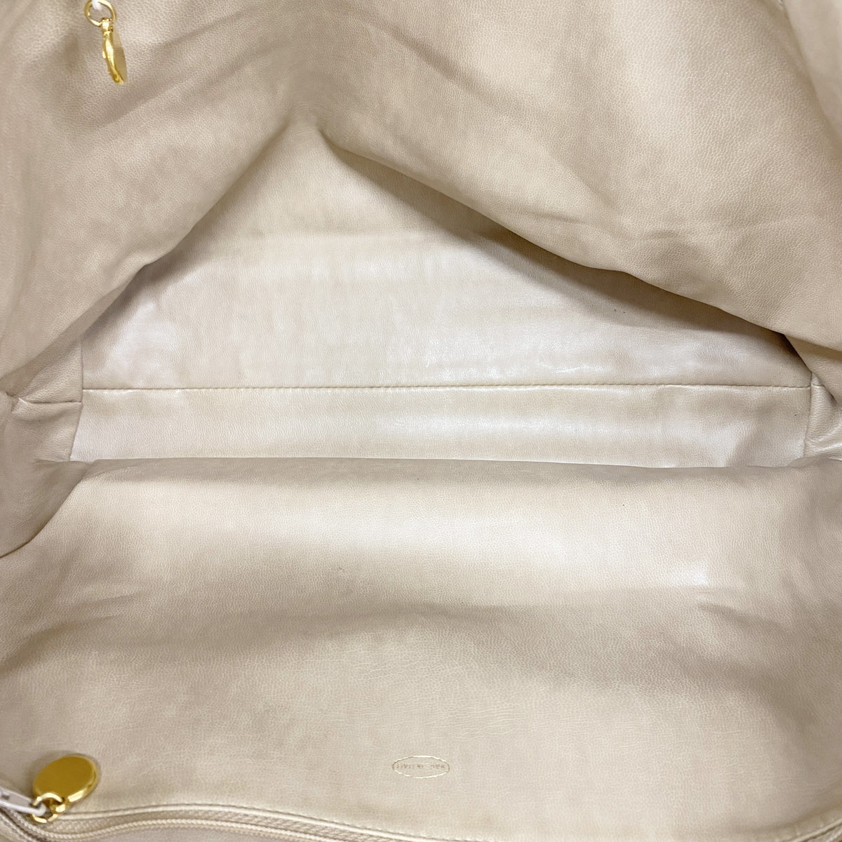 【6ic3661】シャネル チェーントート キャビアスキン ベージュ ゴールド金具【中古】レディース