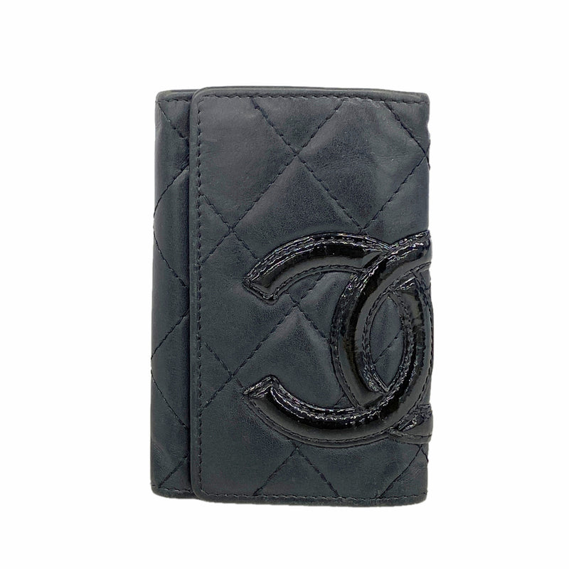 【6ic3662】シャネル キーケース カンボン ラムスキン ブラック シルバー金具【中古】レディース