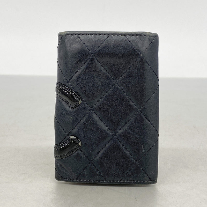 【6ic3662】シャネル キーケース カンボン ラムスキン ブラック シルバー金具【中古】レディース