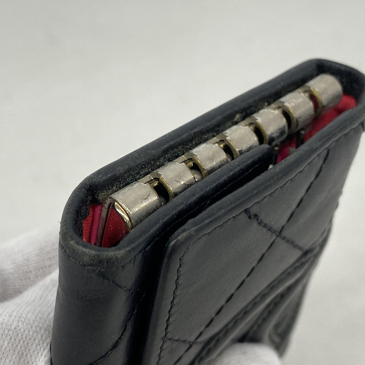 【6ic3662】シャネル キーケース カンボン ラムスキン ブラック シルバー金具【中古】レディース