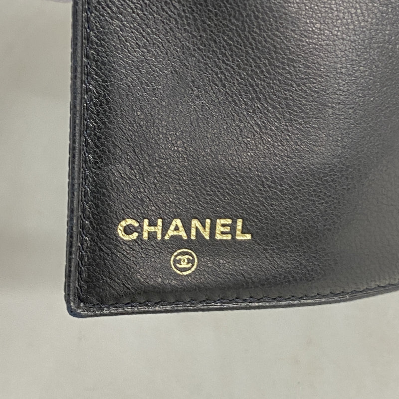 【6ic3728】シャネル 財布 キャビアスキン ブラック ゴールド金具【中古】レディース