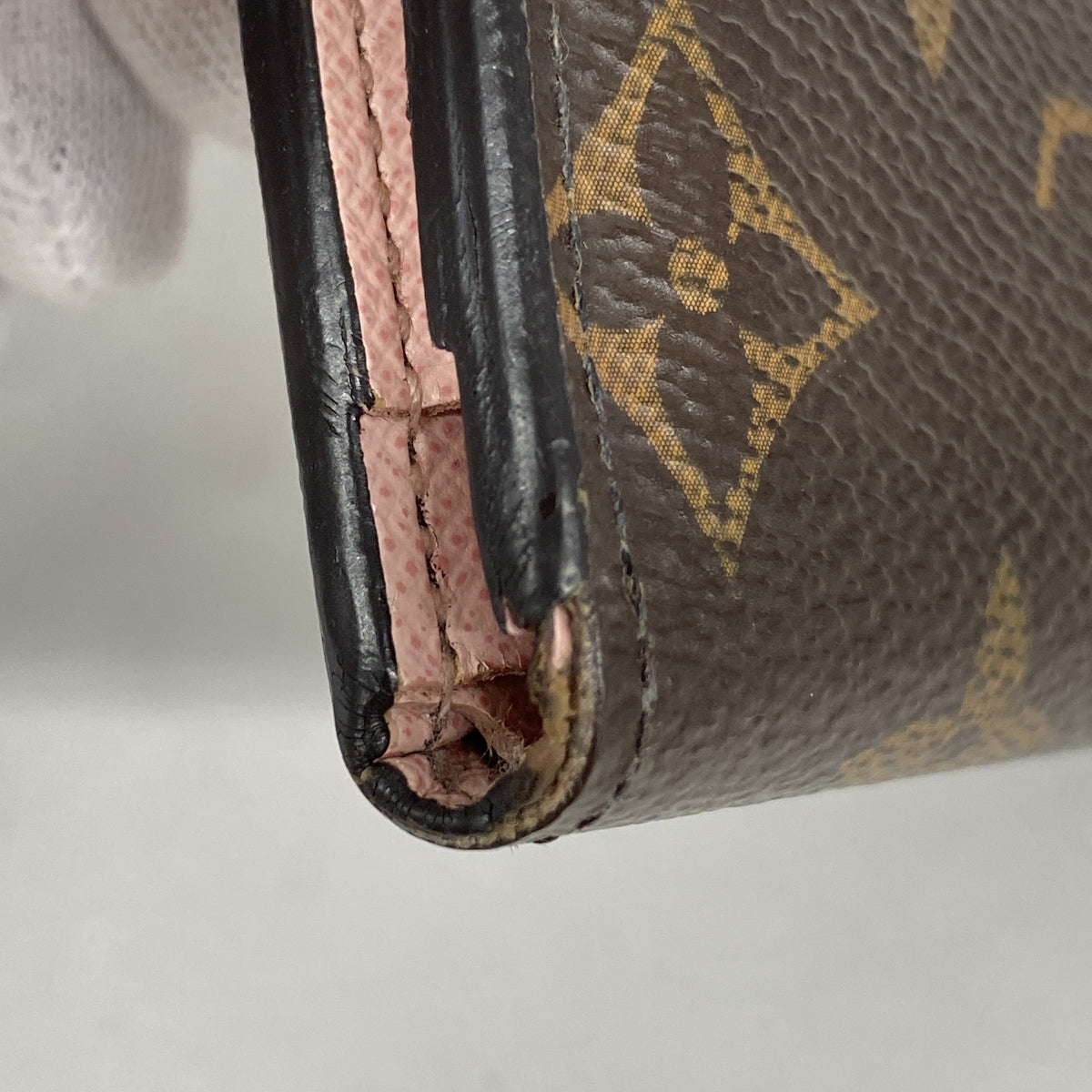 【6ic3760】ルイヴィトン 三つ折り財布 モノグラム ポルトフォイユゾエ M62933 ローズバレリーヌ【中古】レディース