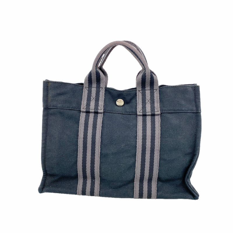 【6ic3761】エルメス トートバッグ フールトゥPM キャンバス ブラック シルバー金具【中古】メンズ レディース ユニセックス