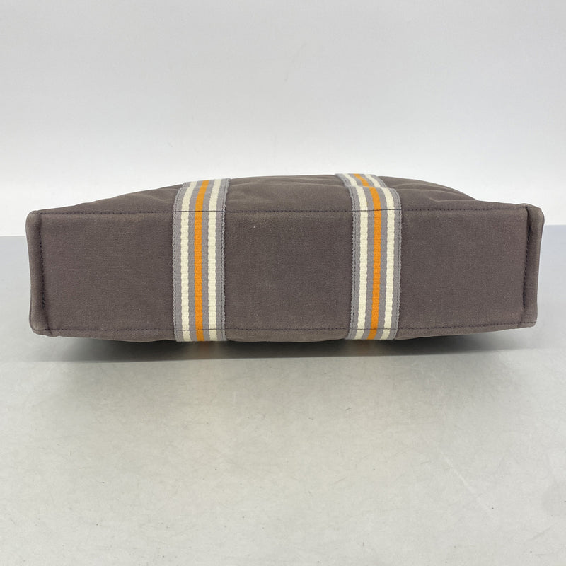 【6ic3788】エルメス トートバッグ フールトゥMM キャンバス グレー シルバー金具【中古】メンズ レディース ユニセックス