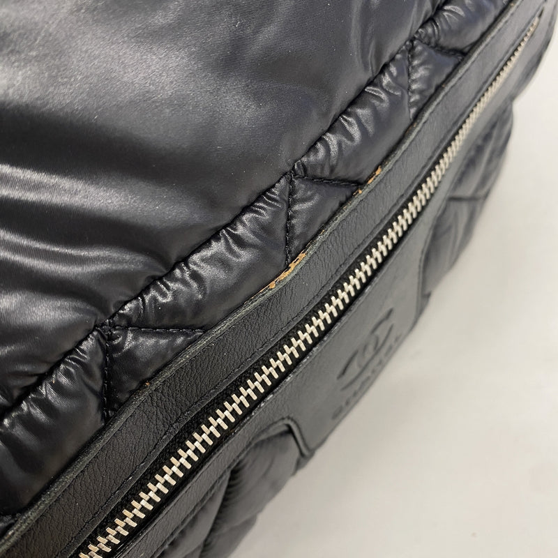 【6ic3790】シャネル トートバッグ コココクーン ナイロン ブラック シルバー金具【中古】レディース