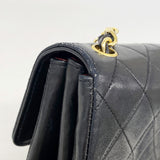【6ic3821】シャネル ショルダーバッグ ミニマトラッセ チェーンショルダー ラムスキン ブラック ゴールド金具【中古】レディース
