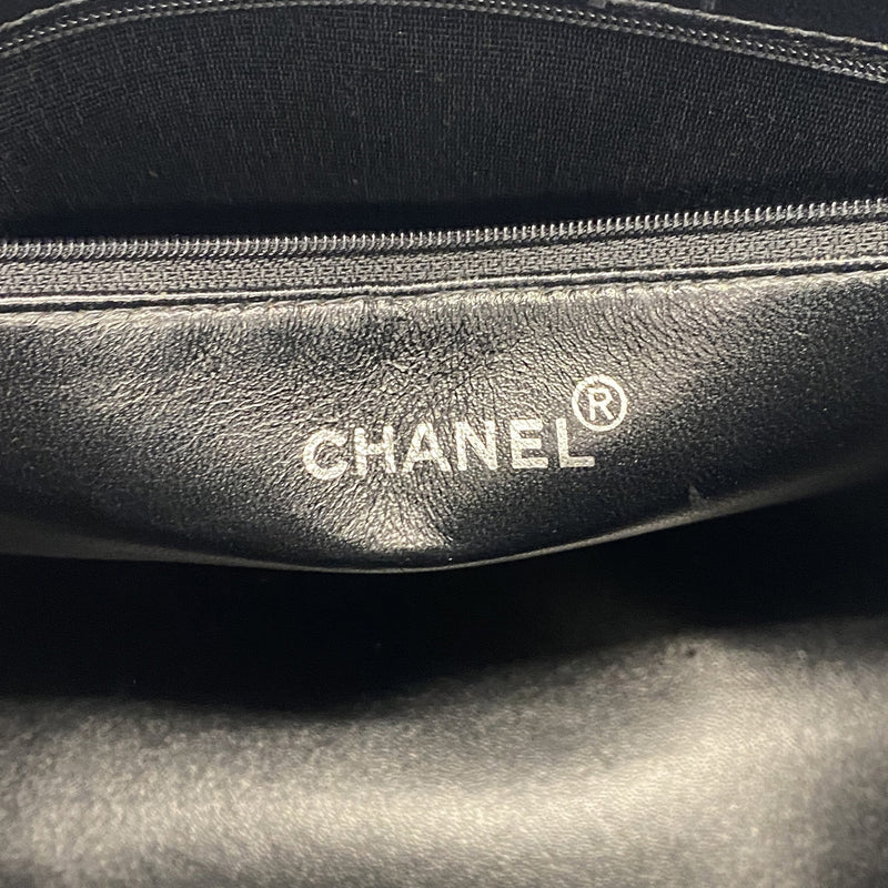 【6ic3849】シャネル トートバッグ 復刻トート キャビアスキン ブラック シルバー金具【中古】レディース
