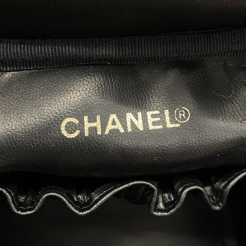 【6ic3850】シャネル バニティバッグ キャビアスキン ブラック ゴールド金具【中古】レディース
