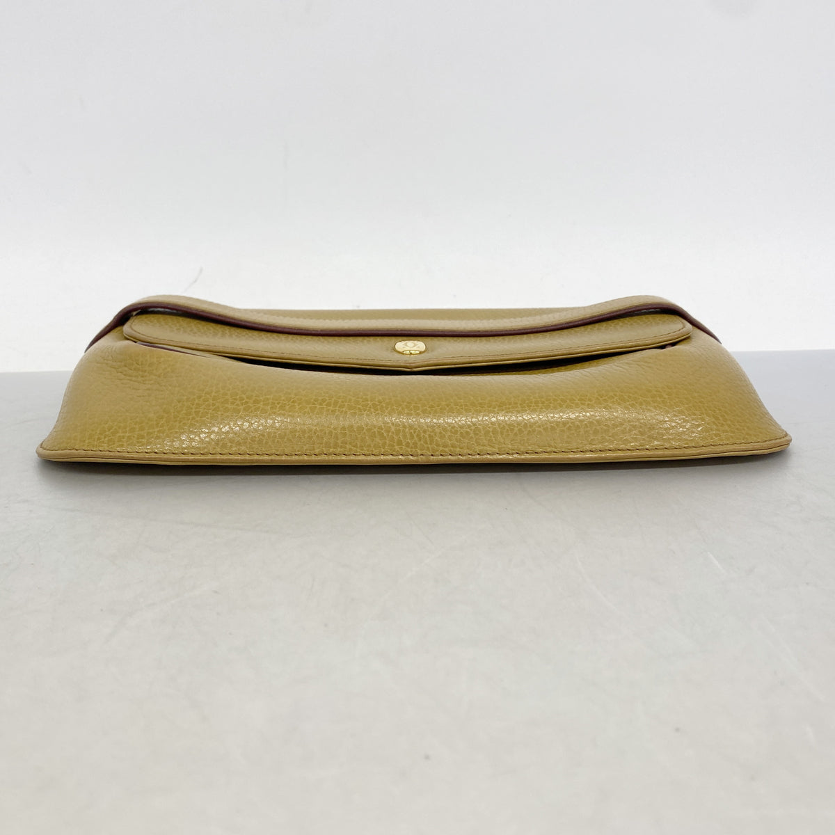 【6ic3851】カルティエ クラッチバッグ レザー マスタード ゴールド金具【中古】メンズ