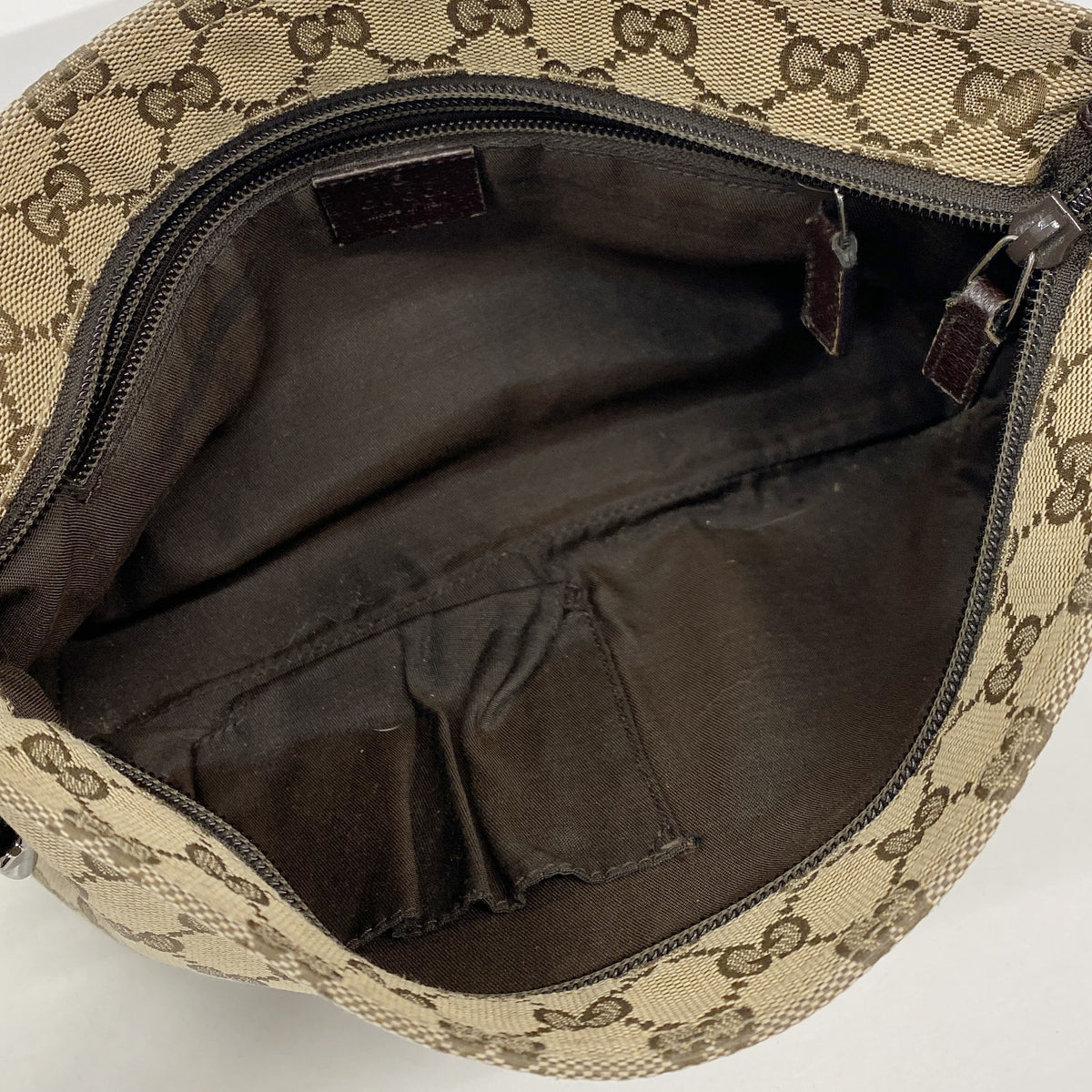 【6ic3858】グッチ ショルダーバッグ GGキャンバス/シェリーライン 189749 キャンバス ブラウン シルバー金具【中古】レディース