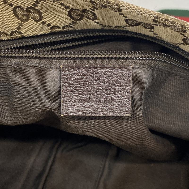 【6ic3858】グッチ ショルダーバッグ GGキャンバス/シェリーライン 189749 キャンバス ブラウン シルバー金具【中古】レディース
