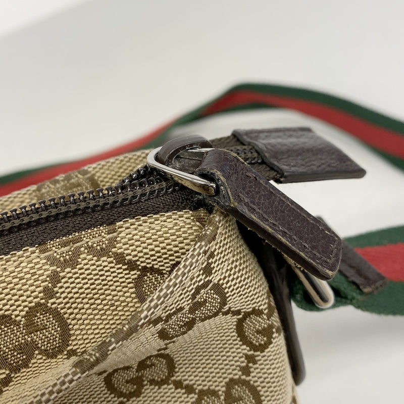 【6ic3858】グッチ ショルダーバッグ GGキャンバス/シェリーライン 189749 キャンバス ブラウン シルバー金具【中古】レディース