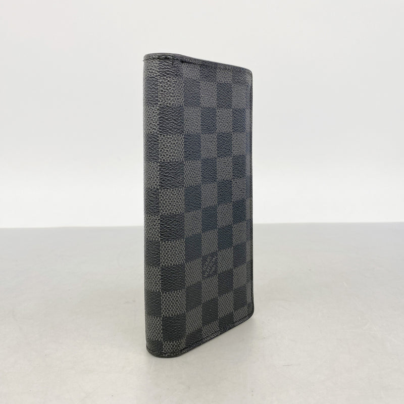 【6ic3866】ルイヴィトン 長財布 ダミエ・グラフィット ポルトフォイユブラザ N62665 ブラック【中古】メンズ
