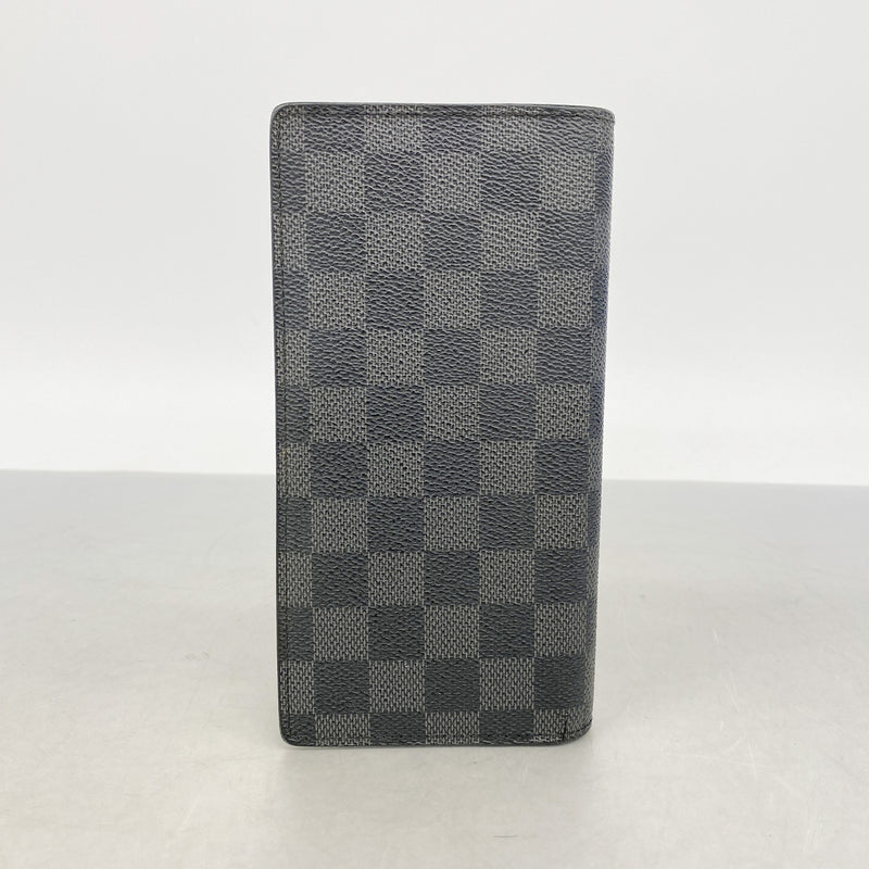【6ic3866】ルイヴィトン 長財布 ダミエ・グラフィット ポルトフォイユブラザ N62665 ブラック【中古】メンズ