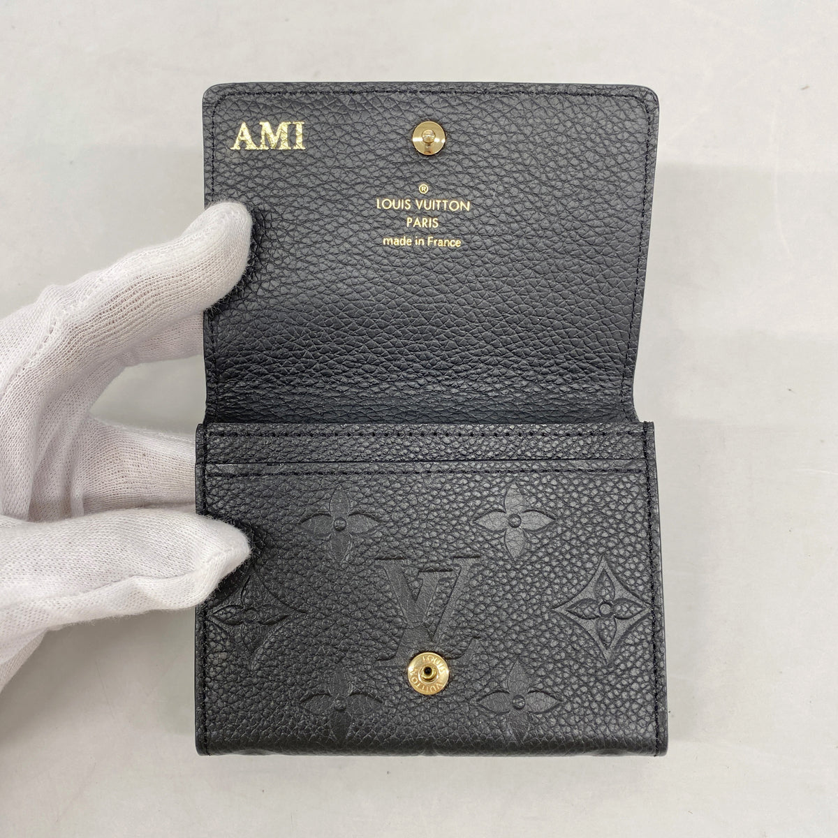 【6ic3867】ルイヴィトン 名刺入れ モノグラム・アンプラント アンヴェロップカルトドゥヴィジット M27908 ノワール【中古】レディース