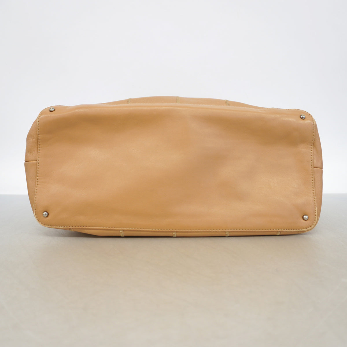 【6ic3879】シャネル トートバッグ チョコバー レザー ライトブラウン シルバー金具【中古】レディース