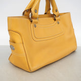 【6ic3880】セリーヌ ハンドバッグ ブギー レザー マスタード シルバー金具【中古】レディース