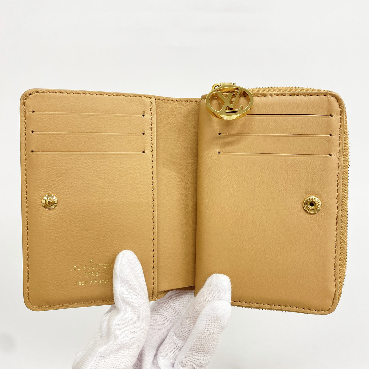 【6ic3897】ルイヴィトン 財布 クッサン ポルトフォイユルー M81673 キャメル【中古】レディース