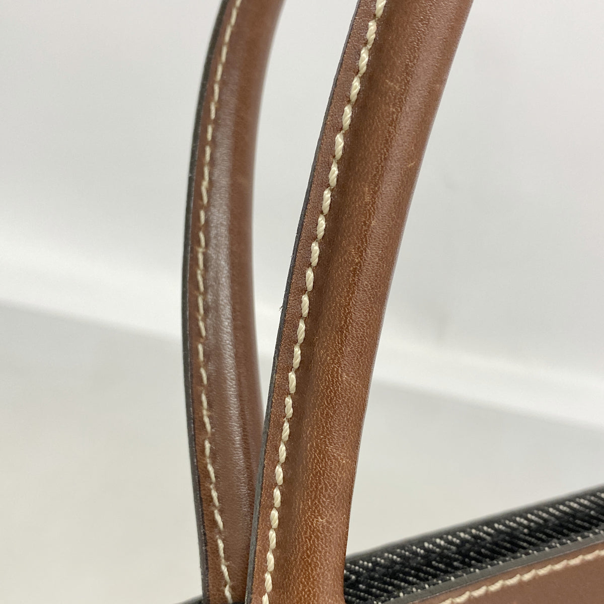 【6ic3899】シャネル トートバッグ デニム レザー ブラック ブラウン シルバー金具【中古】レディース
