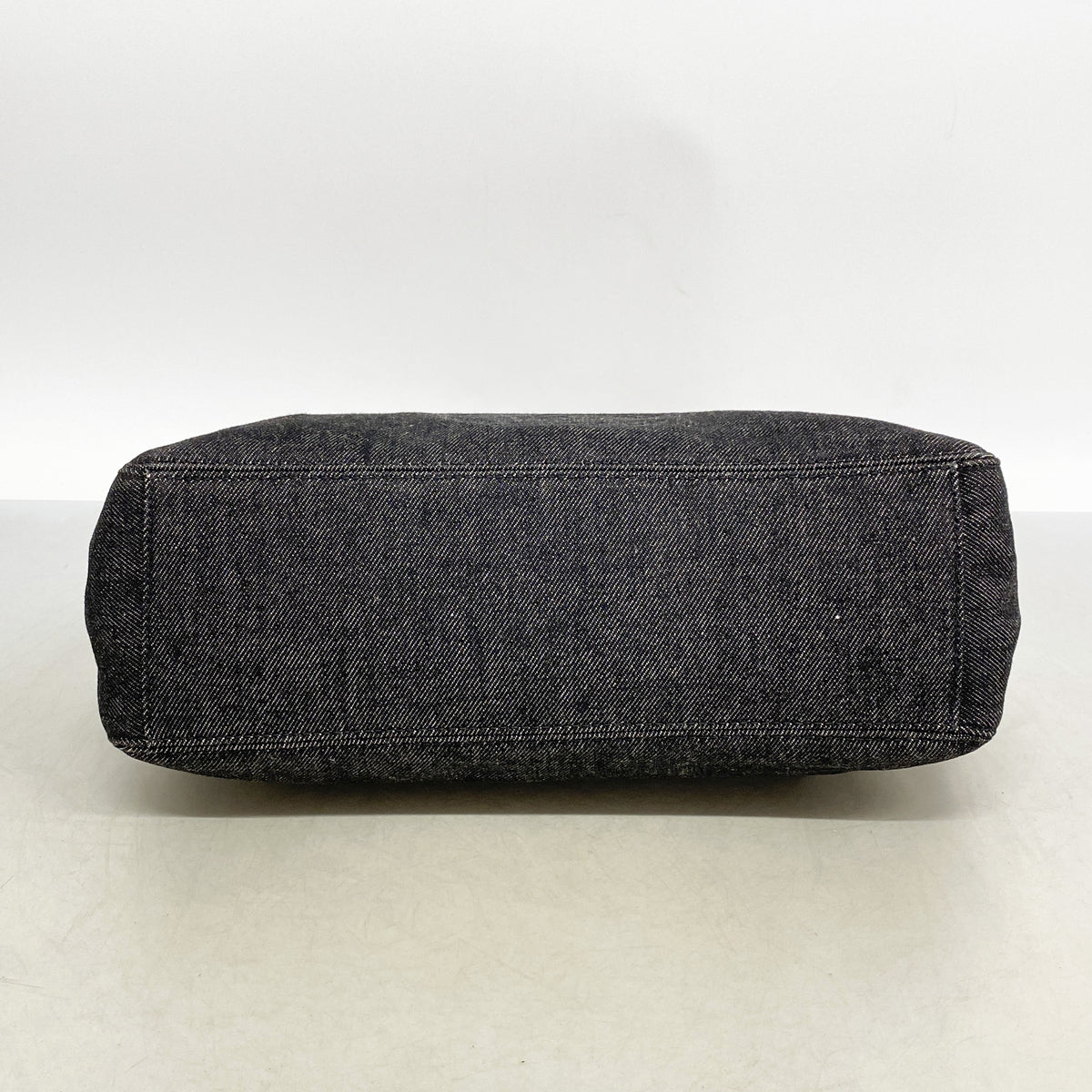 【6ic3899】シャネル トートバッグ デニム レザー ブラック ブラウン シルバー金具【中古】レディース
