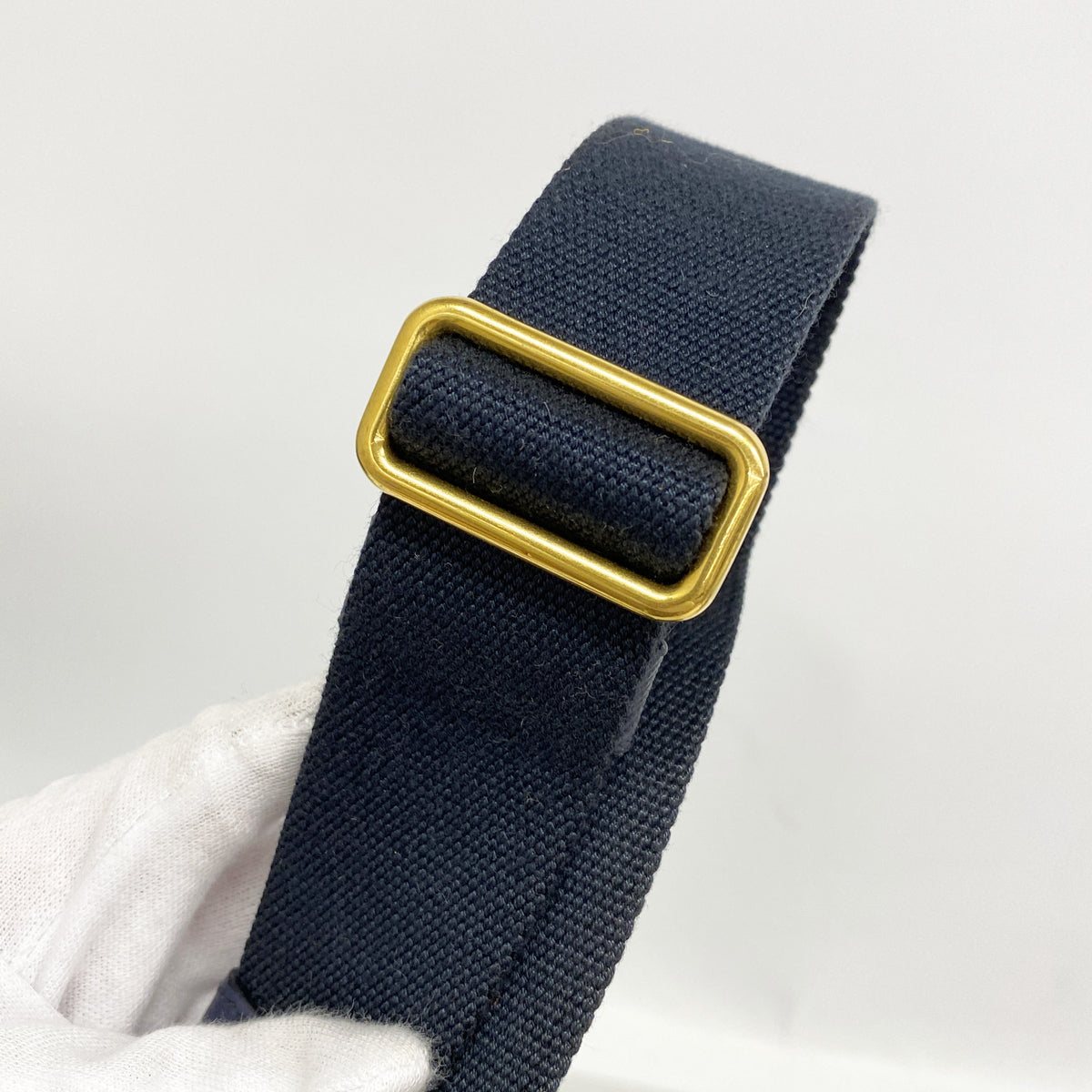 【6ic3900】プラダ ハンドバッグ カナパ デニム ネイビー ゴールド金具 2wayバッグ【中古】レディース
