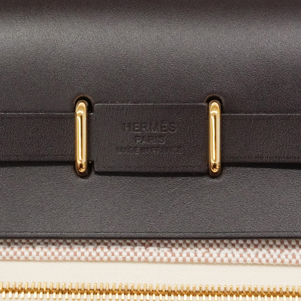 【6ic3921】エルメス ショルダーバッグ エールバッグジップミニ トワルアッシュ ブラウン ベージュ ゴールド金具 G刻印【中古】レディース