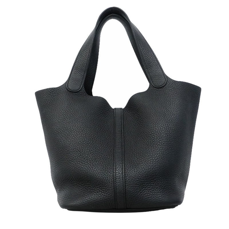 【6ic3922】エルメス ハンドバッグ ピコタンロックMM トリヨンクレマンス ブラック シルバー金具 A刻印【中古】レディース