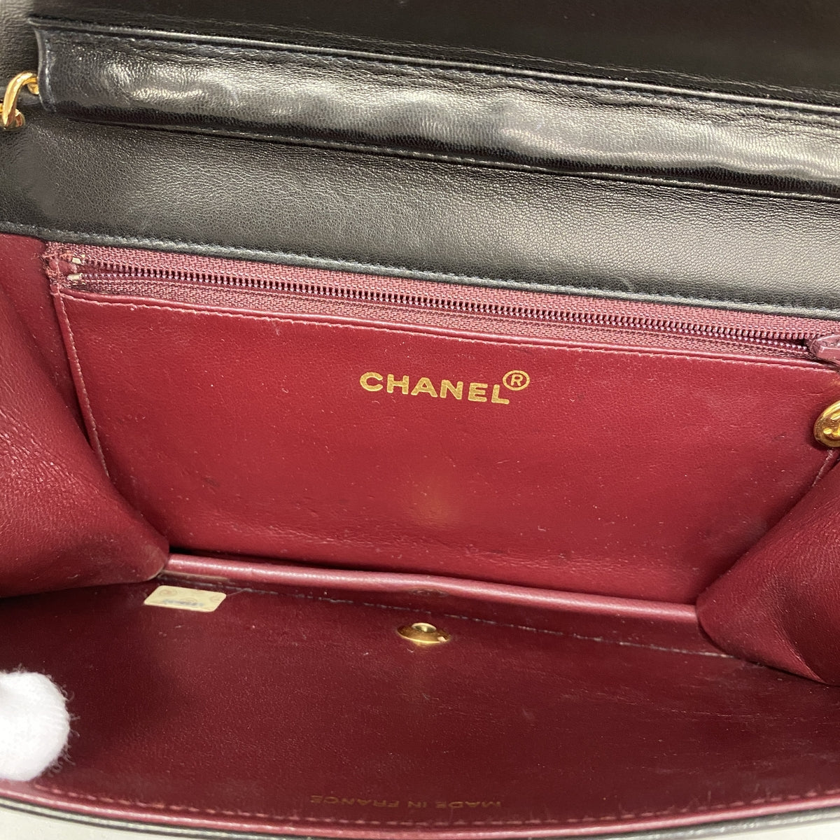 【6ic3937】シャネル ショルダーバッグ マトラッセ チェーンショルダー ラムスキン ブラック ゴールド金具【中古】レディース