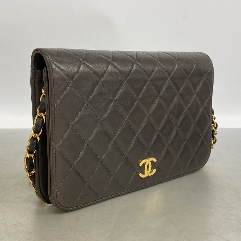 【6ic3937】シャネル ショルダーバッグ マトラッセ チェーンショルダー ラムスキン ブラック ゴールド金具【中古】レディース