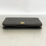 【6ic3937】シャネル ショルダーバッグ マトラッセ チェーンショルダー ラムスキン ブラック ゴールド金具【中古】レディース