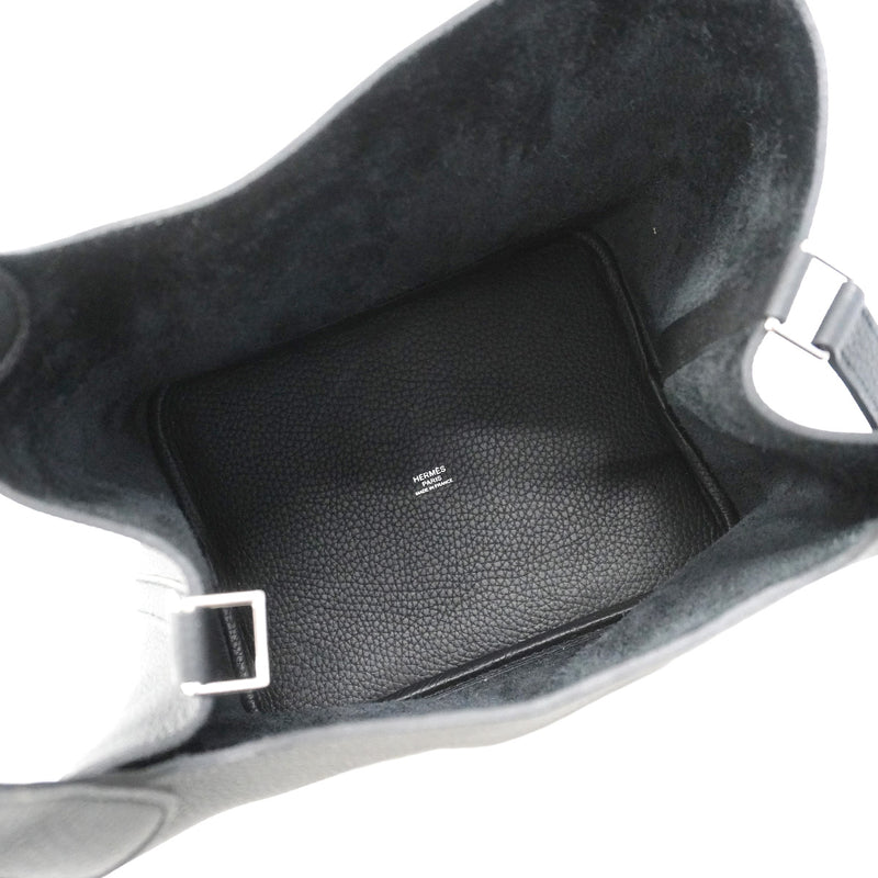 【6ic3963】エルメス ハンドバッグ ピコタンロックMM トリヨンクレマンス ブラック シルバー金具 U刻印【中古】レディース