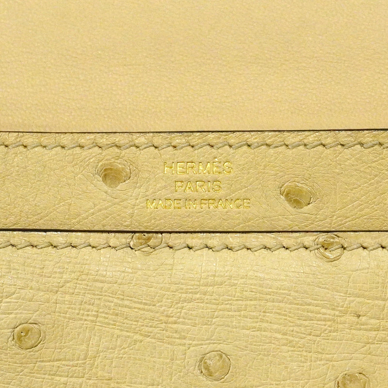 【6ic3966】エルメス ショルダーバッグ ヴェル― ミニ オーストリッチ ベージュ シャンパンゴールド金具 Z刻印【中古】レディース