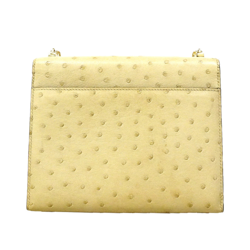 【6ic3966】エルメス ショルダーバッグ ヴェル― ミニ オーストリッチ ベージュ シャンパンゴールド金具 Z刻印【中古】レディース